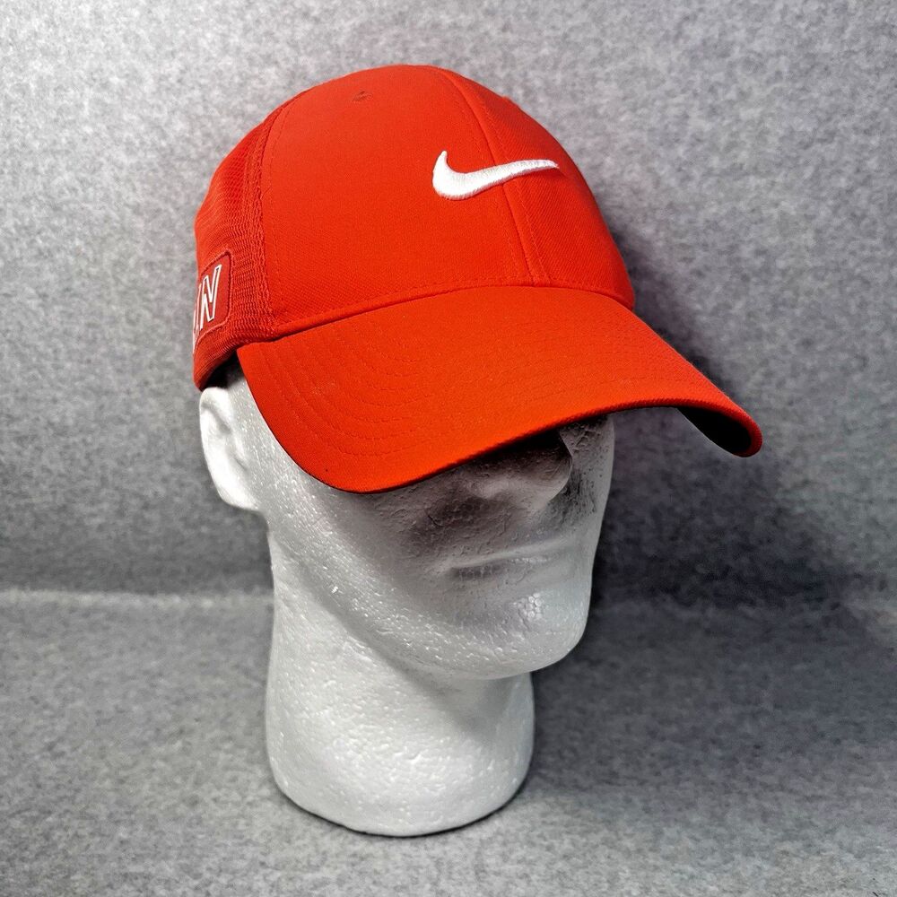 Nike Golf Tour Legacy RZN Vapor Flexfit Fitted Hat Cap S/M Mesh Back Orange‎